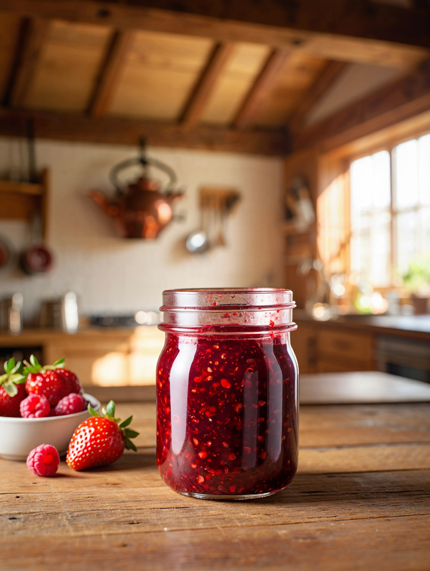 Mermelada casera de frutos rojos